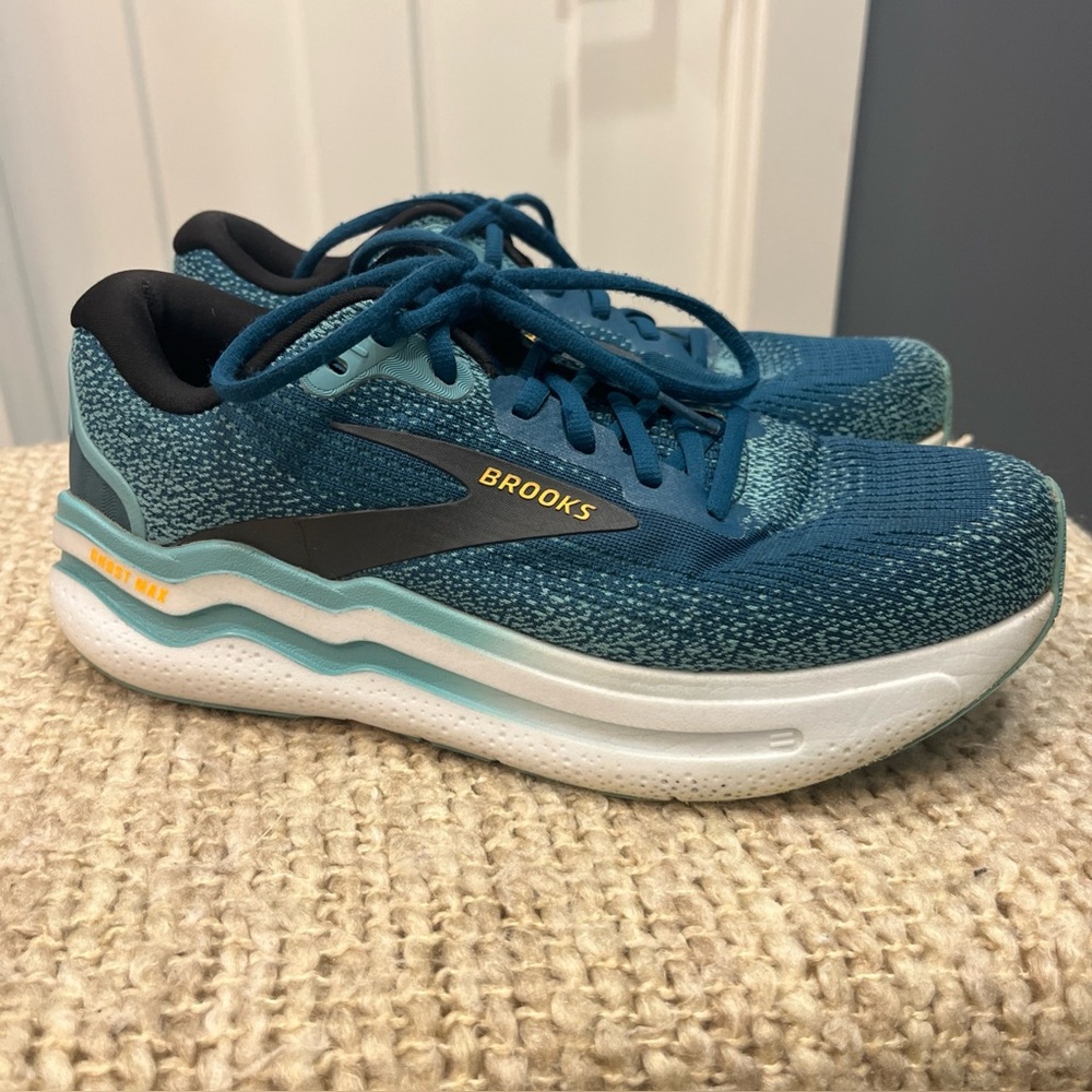 Brooks Ghost Max 2 Medium Width Moroccan Blue Aqua Orange Men Running Size 9